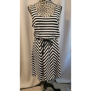 Black and white strip dress